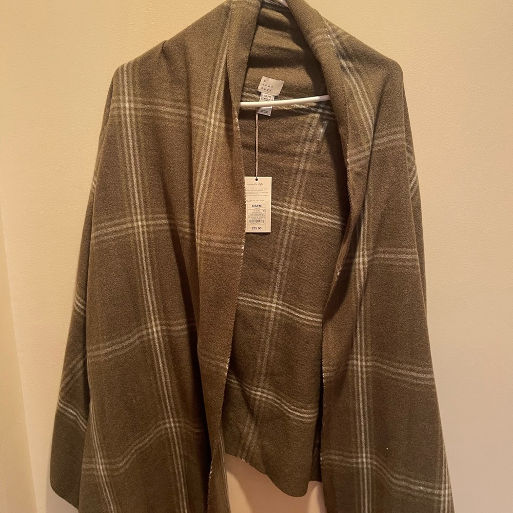 A New Day | plaid poncho sweater 🤍